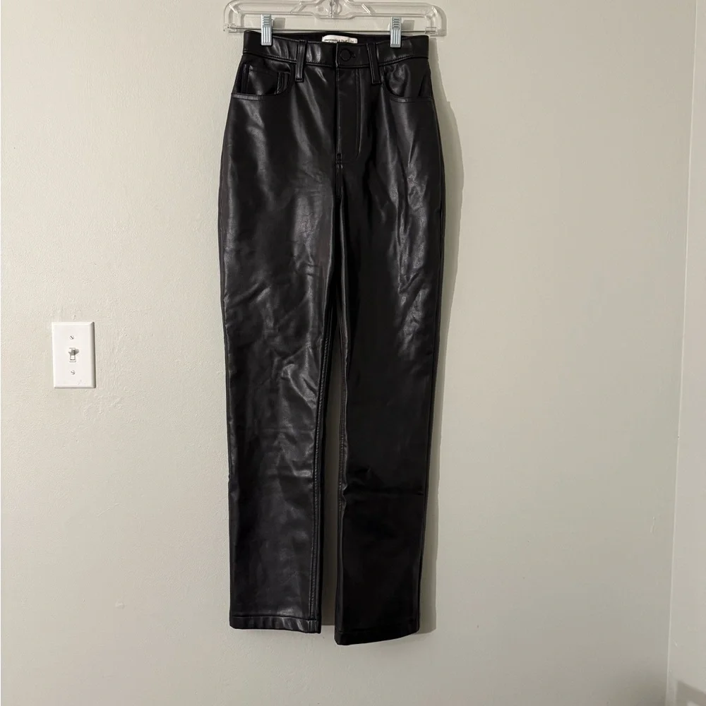 Abercrombie & Fitch Leather Pants Curve Love - Picture 3 of 9